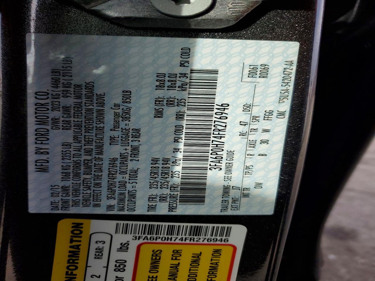 2015 FORD FUSION