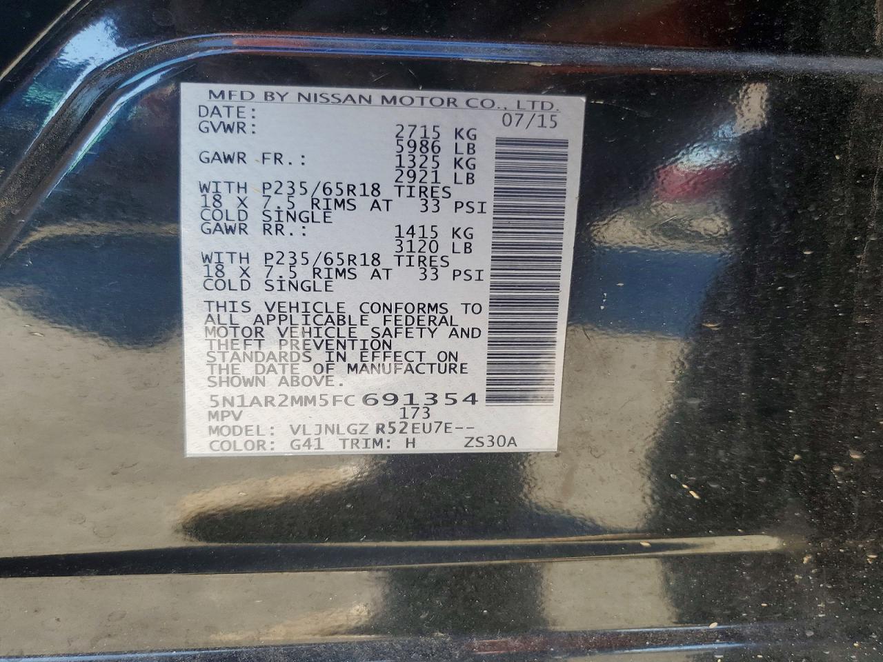 2015 NISSAN PATHFINDER