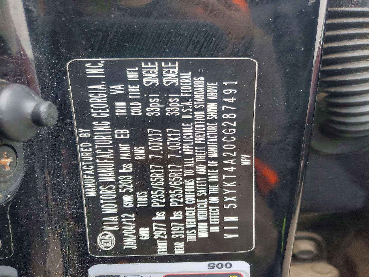 2012 KIA SORENTO