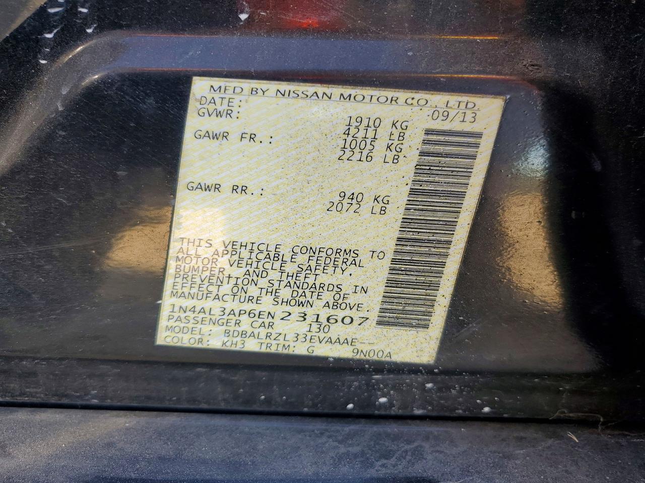 2014 NISSAN ALTIMA