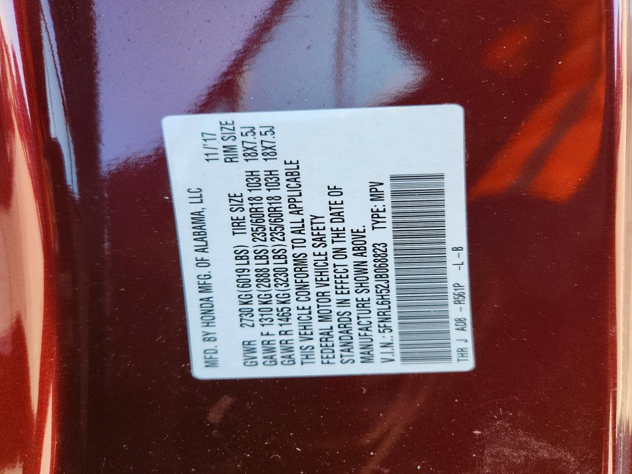2018 HONDA ODYSSEY