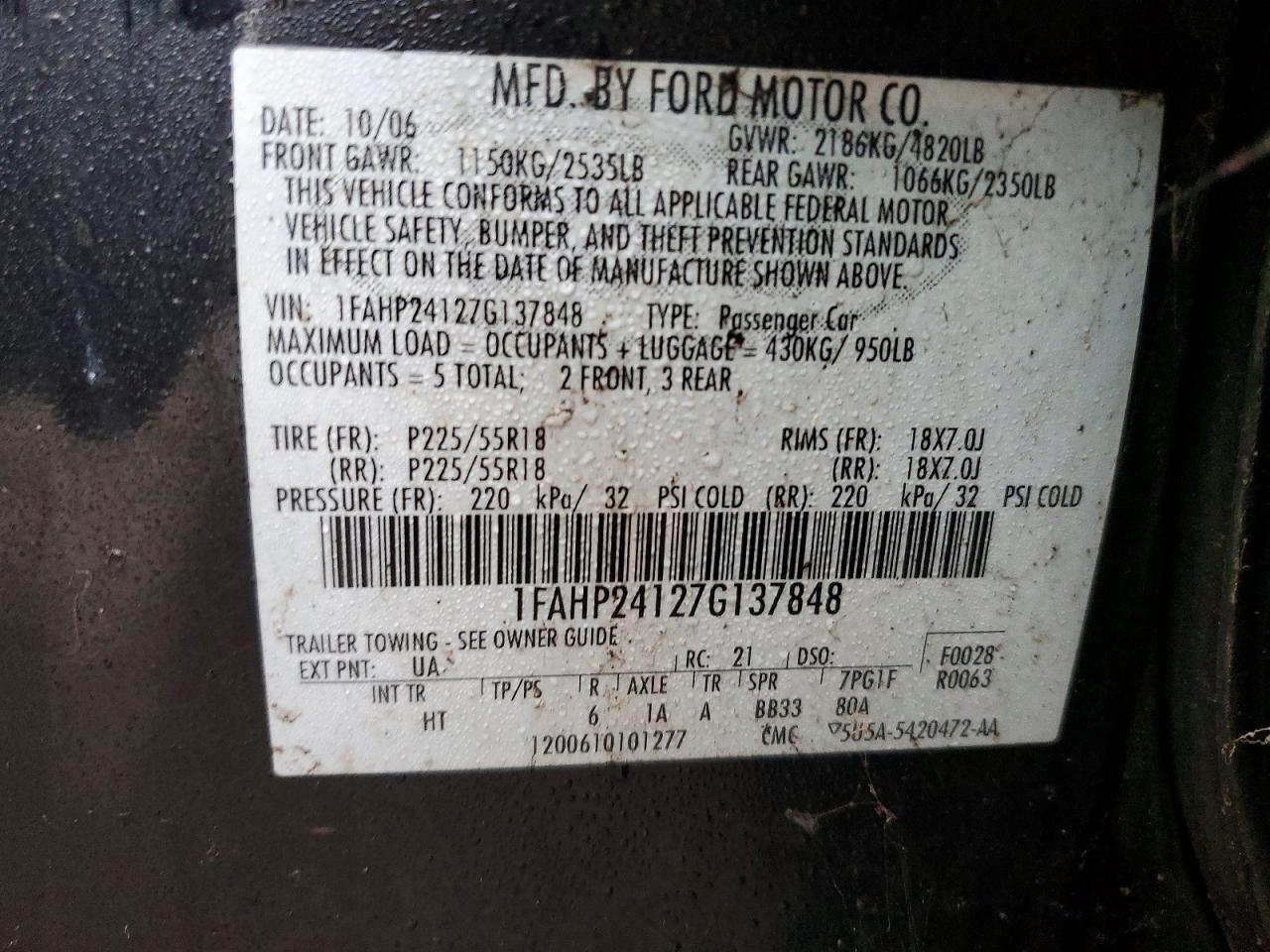 2007 FORD Five Hundred