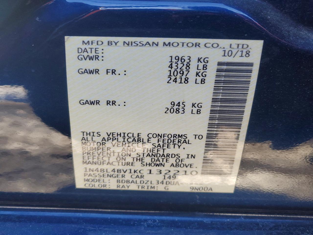 2019 NISSAN ALTIMA