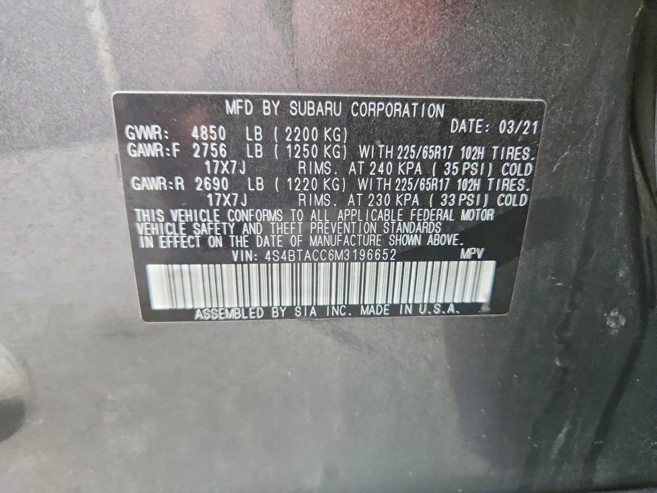 2021 SUBARU Outback