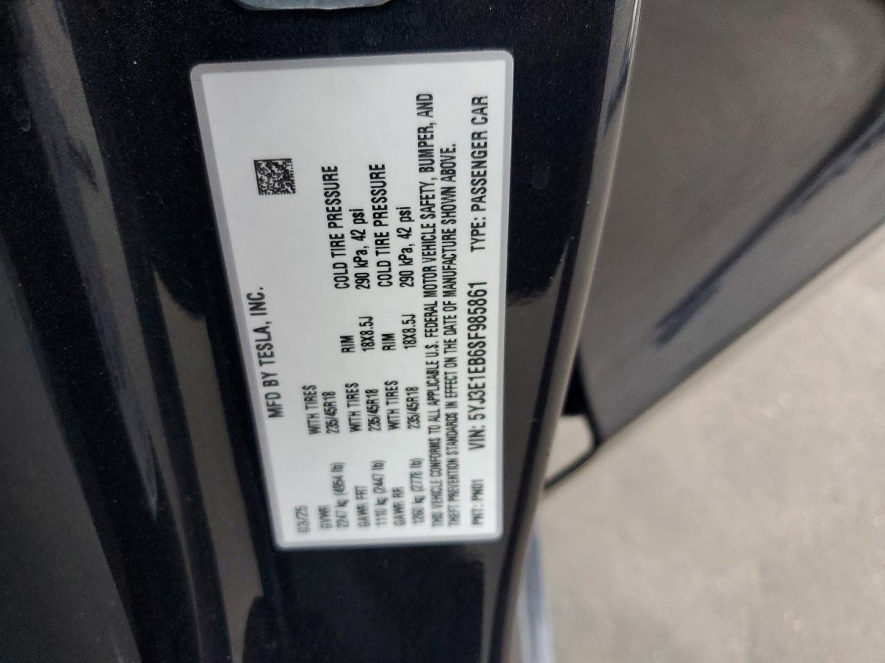2025 TESLA MODEL 3