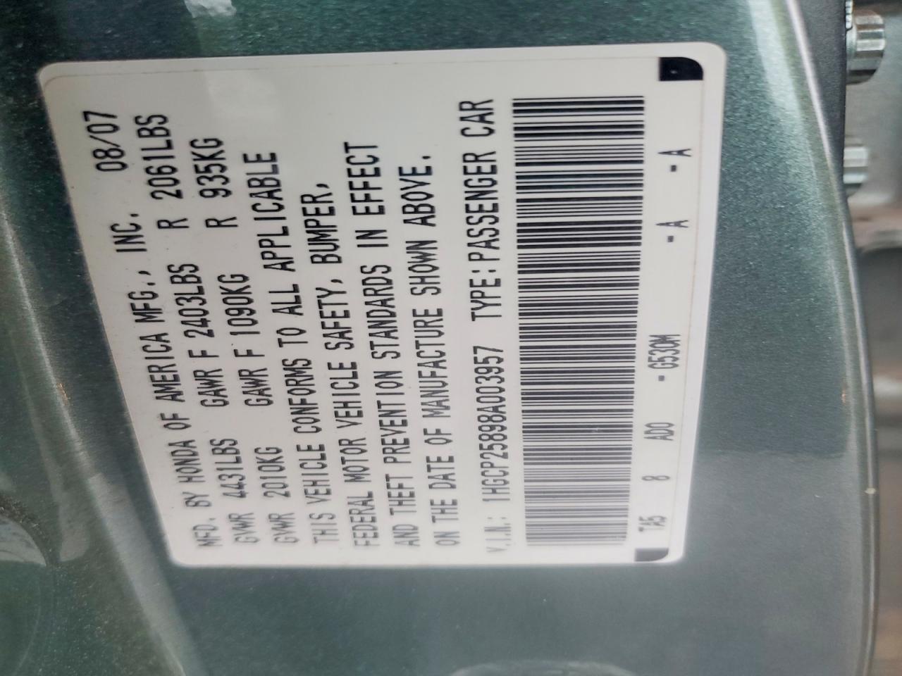 2008 HONDA ACCORD