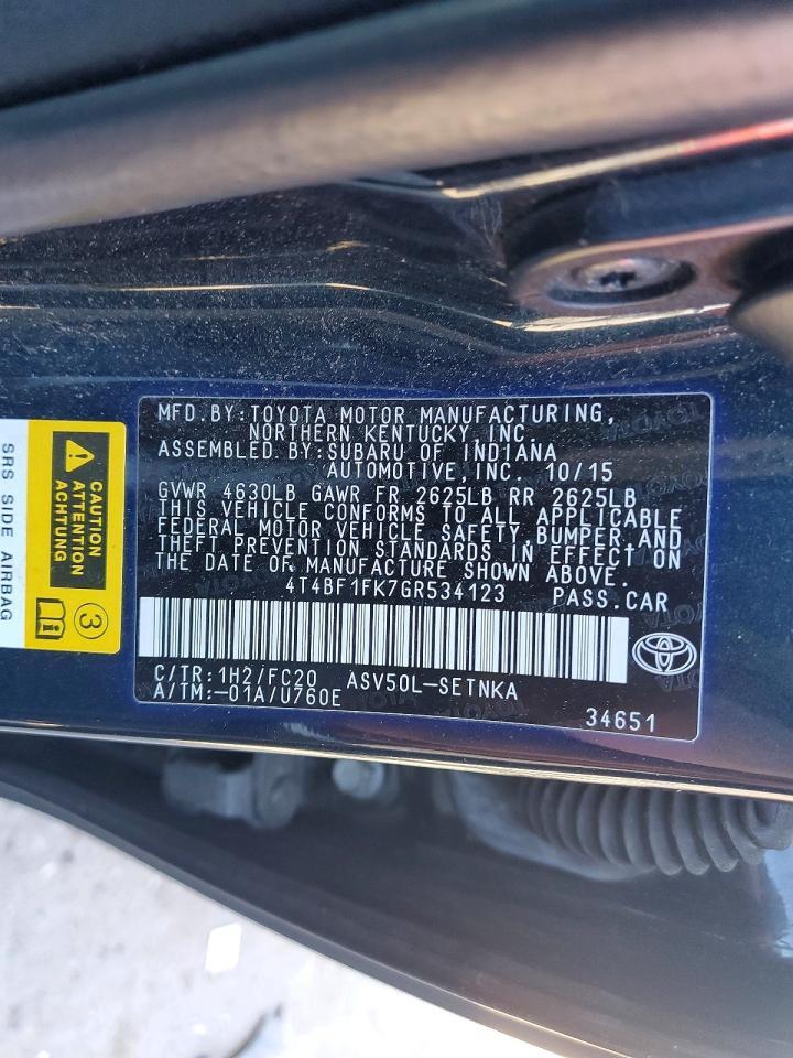 2016 TOYOTA CAMRY