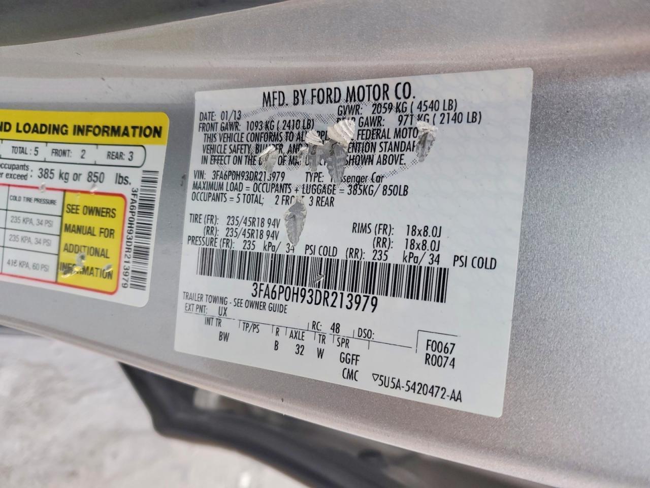 2013 FORD FUSION