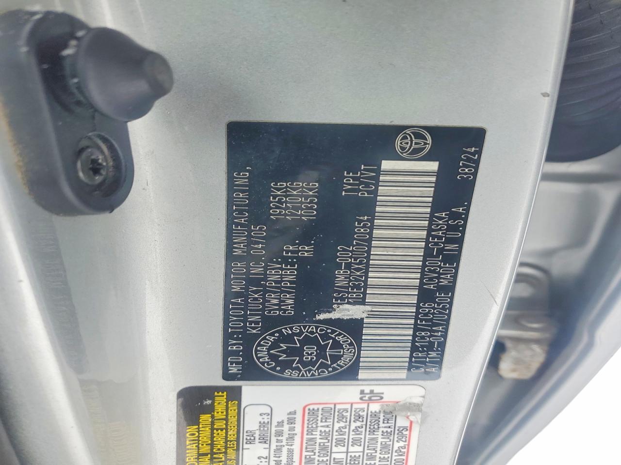 2005 TOYOTA CAMRY