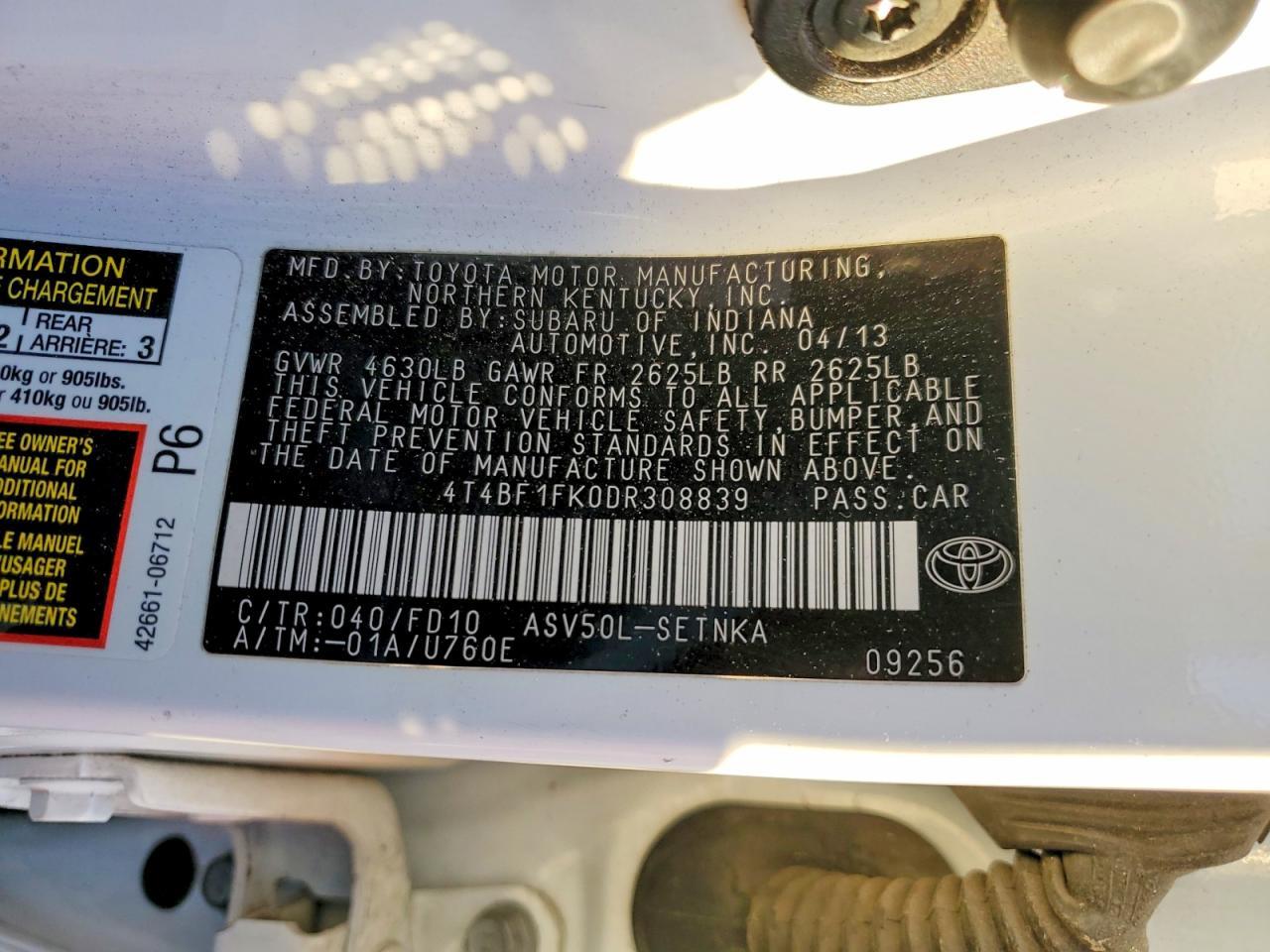 2013 TOYOTA CAMRY