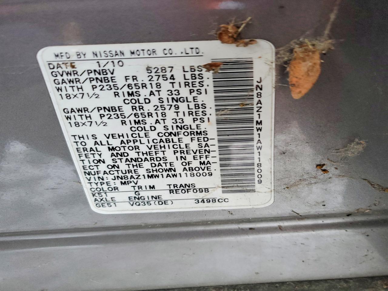 2010 NISSAN MURANO