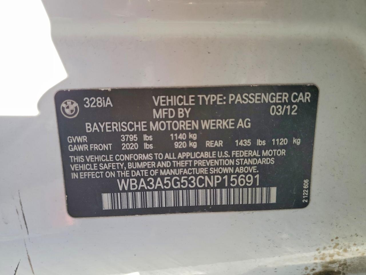 2012 BMW 3 SERIES