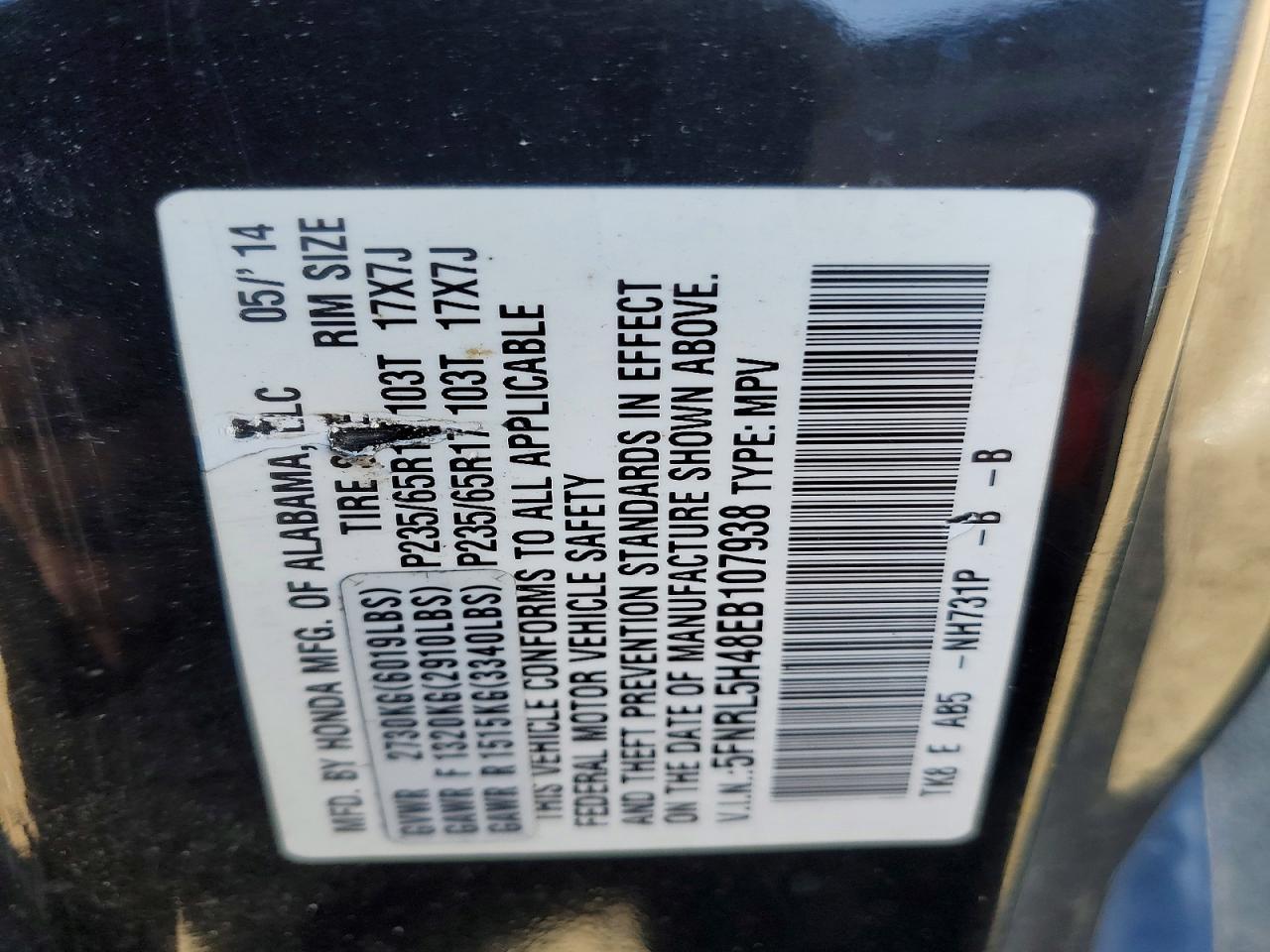 2014 HONDA ODYSSEY