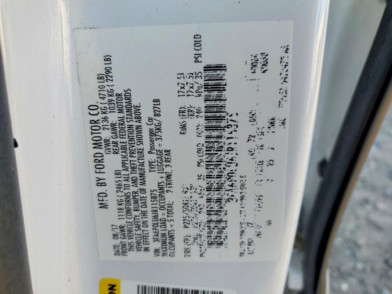 2018 FORD FUSION