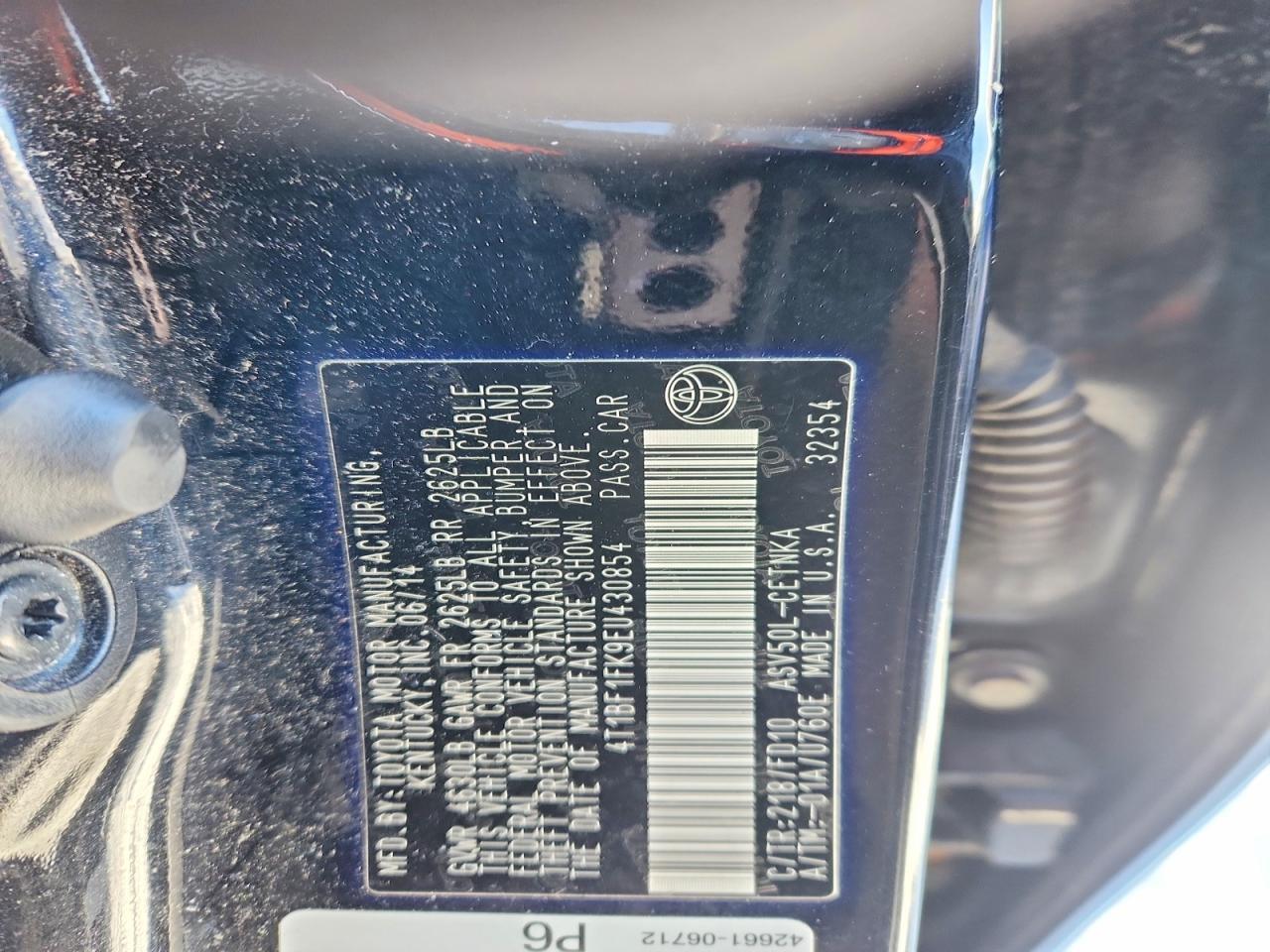 2014 TOYOTA CAMRY
