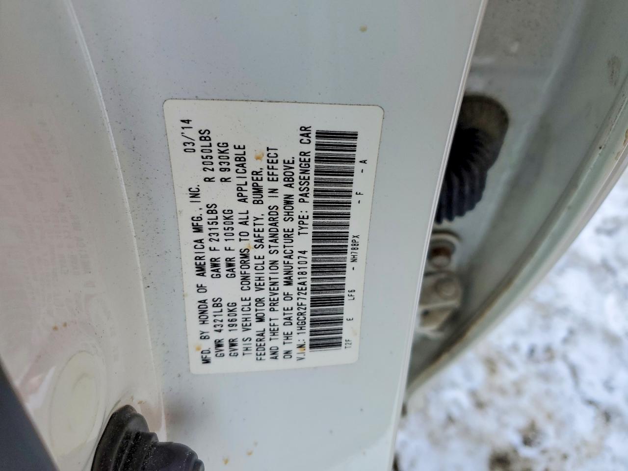 2014 HONDA ACCORD