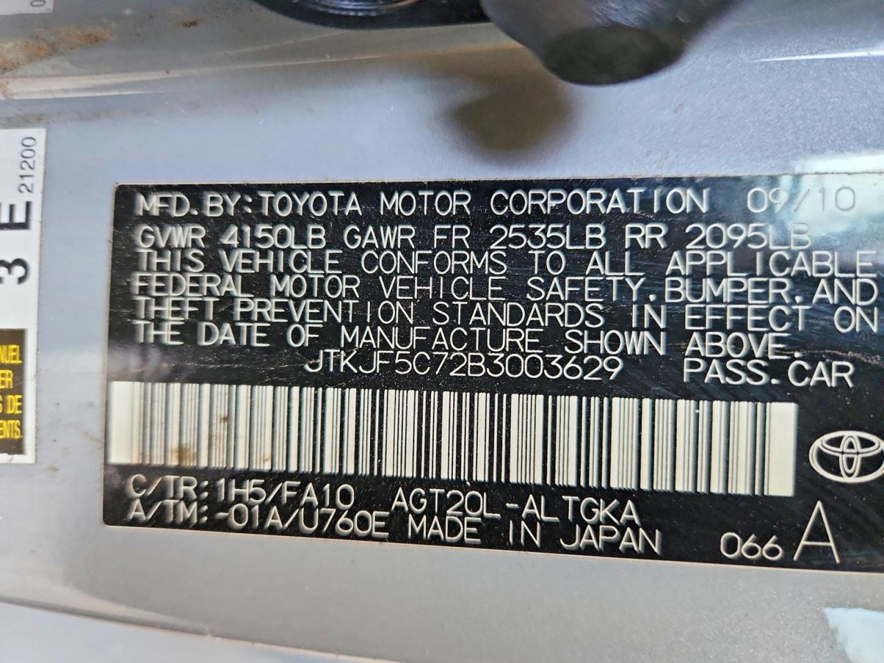 2011 TOYOTA SCION