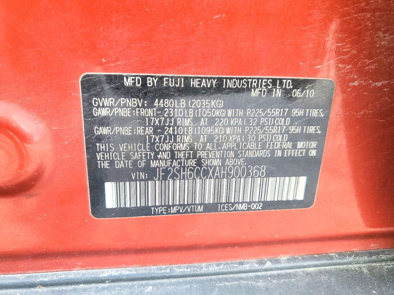 2010 SUBARU FORESTER