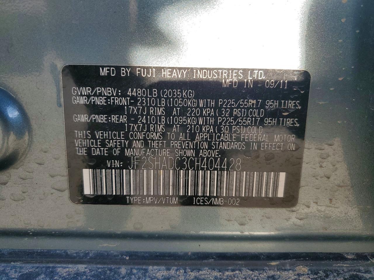2012 SUBARU FORESTER