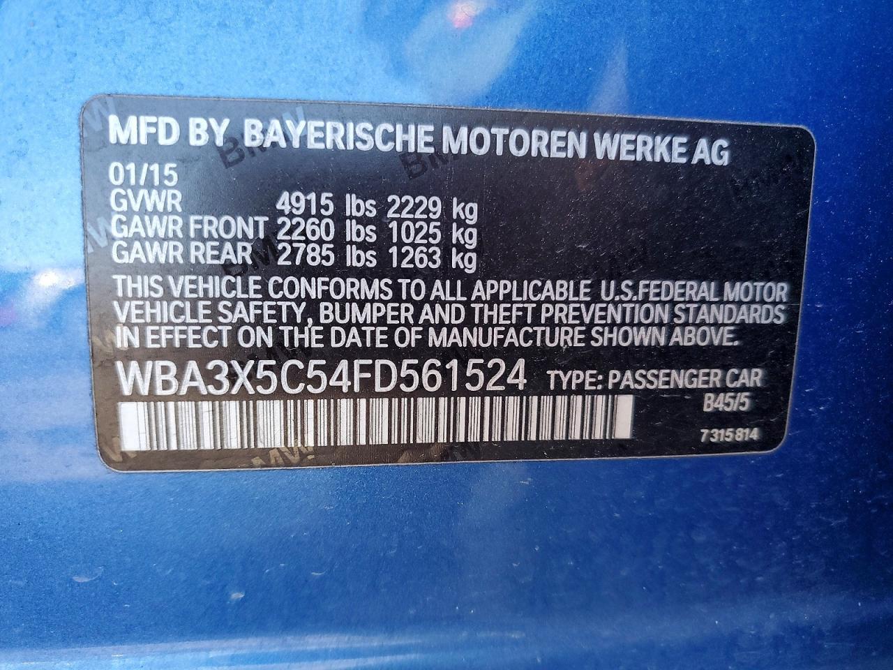 2015 BMW 3 SERIES