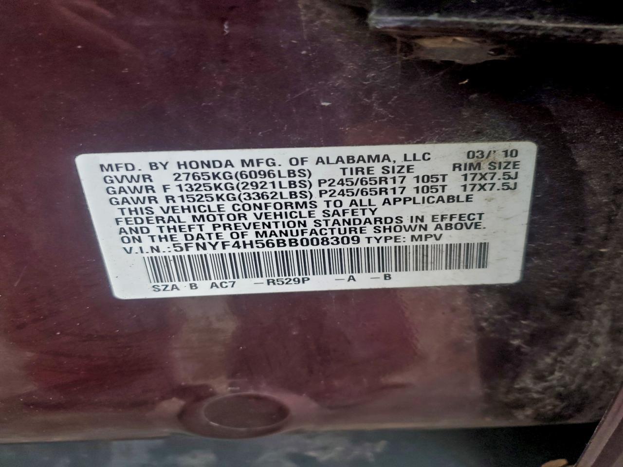 2011 HONDA PILOT