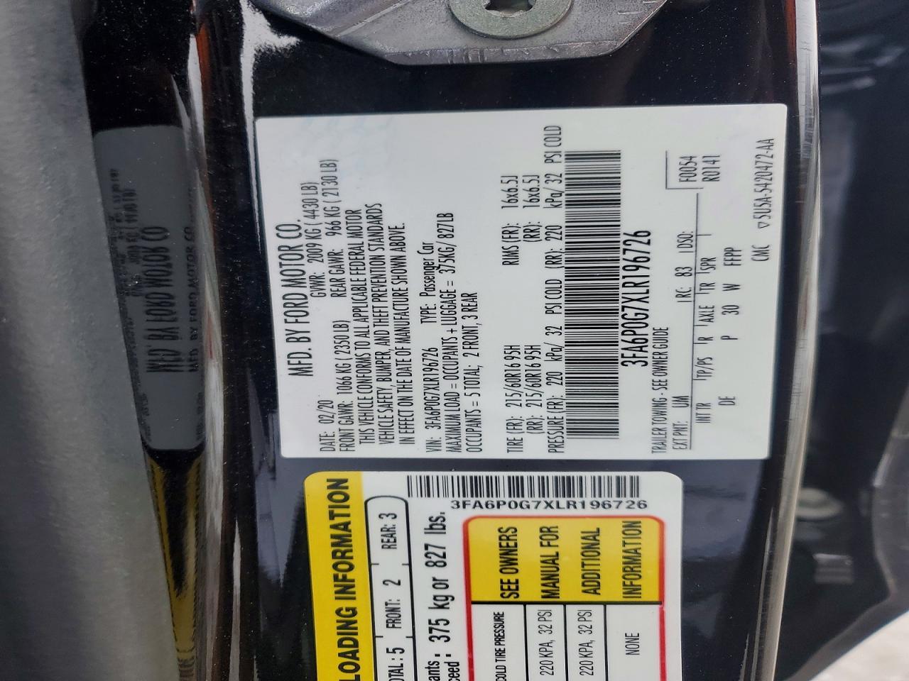 2020 FORD FUSION