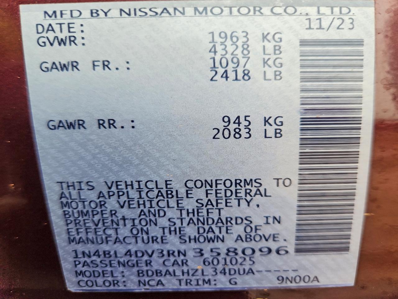 2024 NISSAN ALTIMA