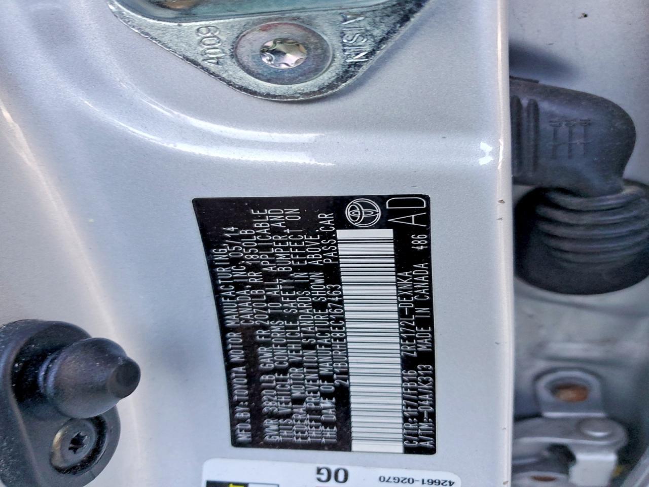 2014 TOYOTA COROLLA