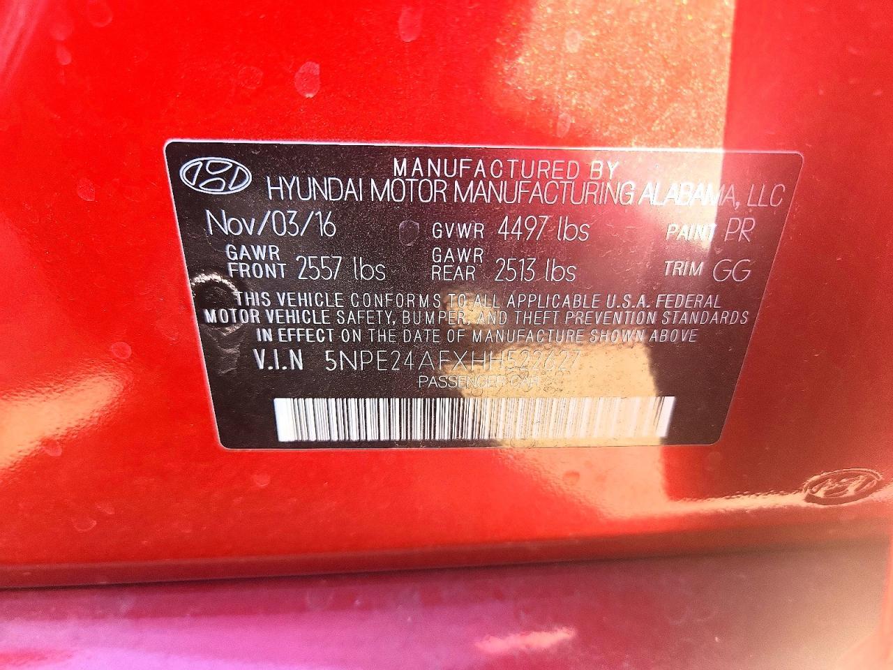 2017 HYUNDAI SONATA