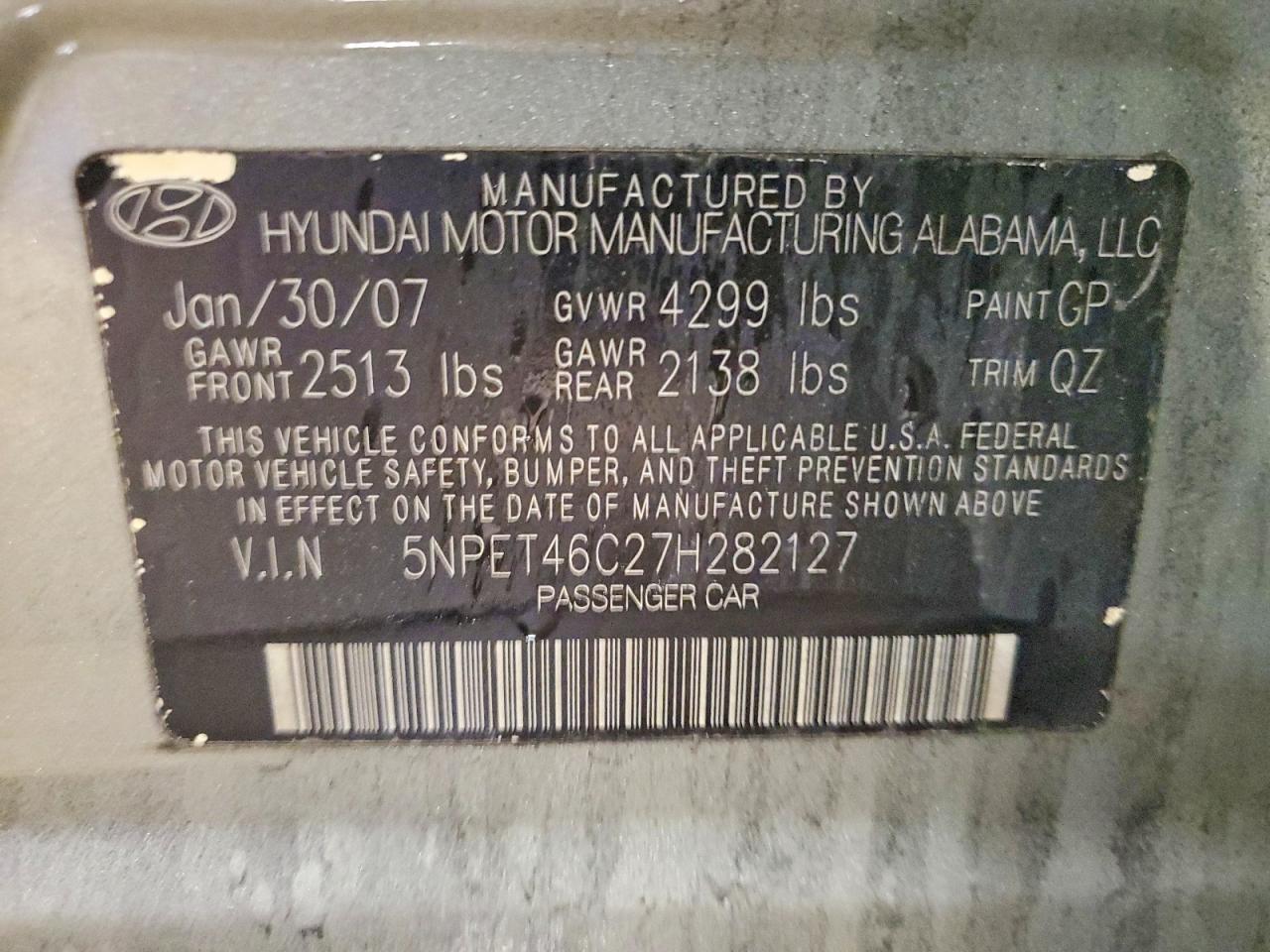 2007 HYUNDAI SONATA