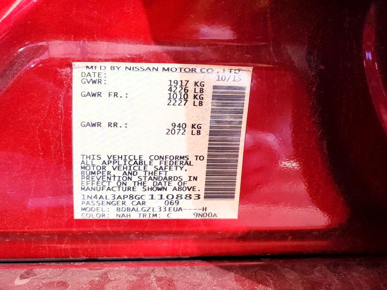 2016 NISSAN ALTIMA