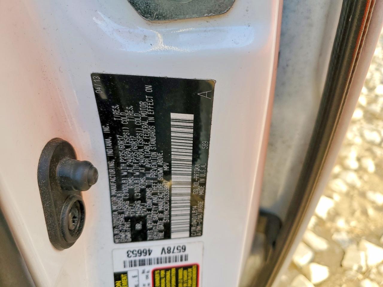 2013 TOYOTA SIENNA