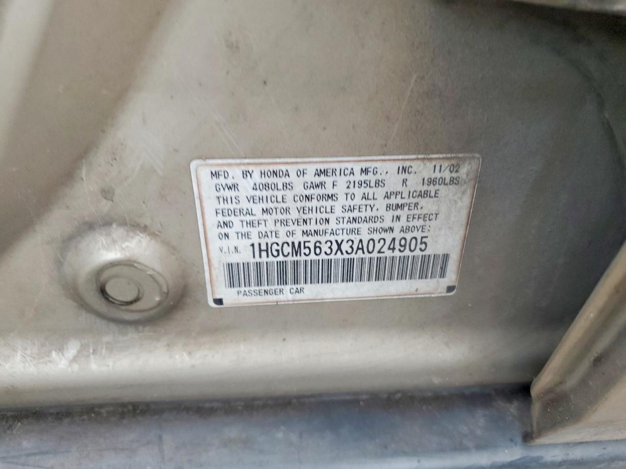 2003 HONDA ACCORD
