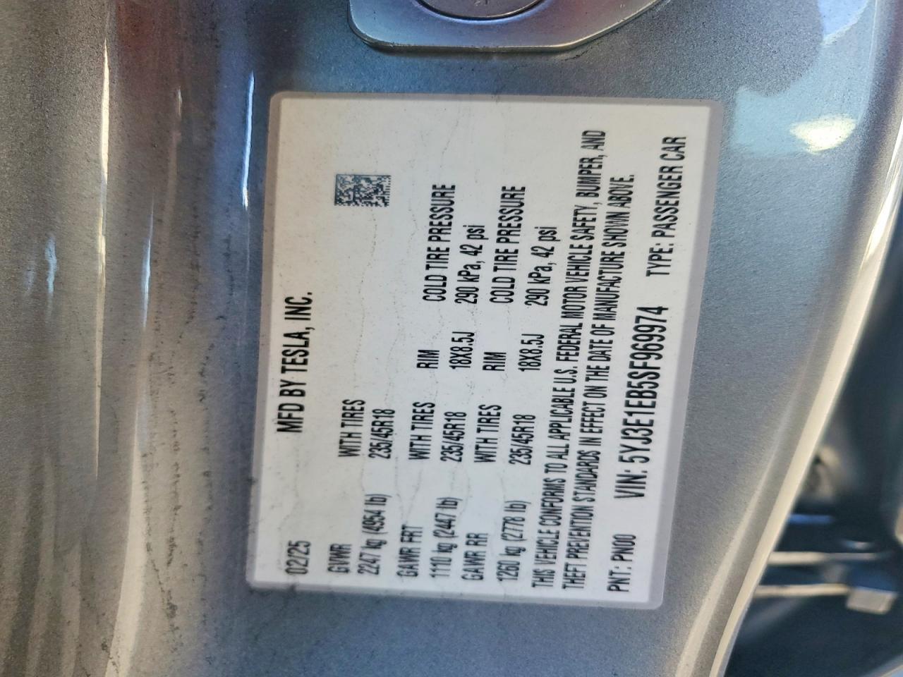 2025 TESLA MODEL 3