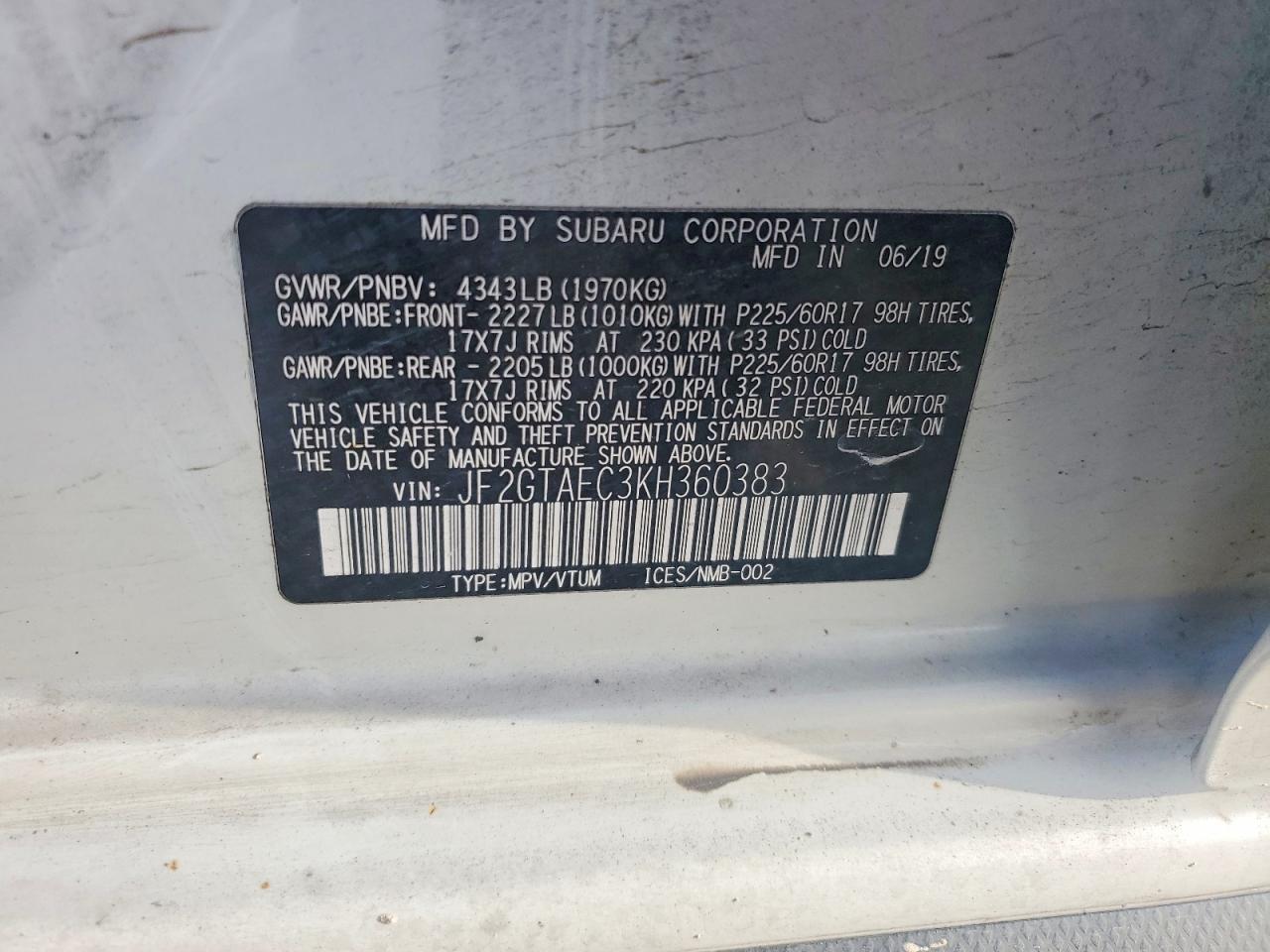 2019 SUBARU Crosstrek