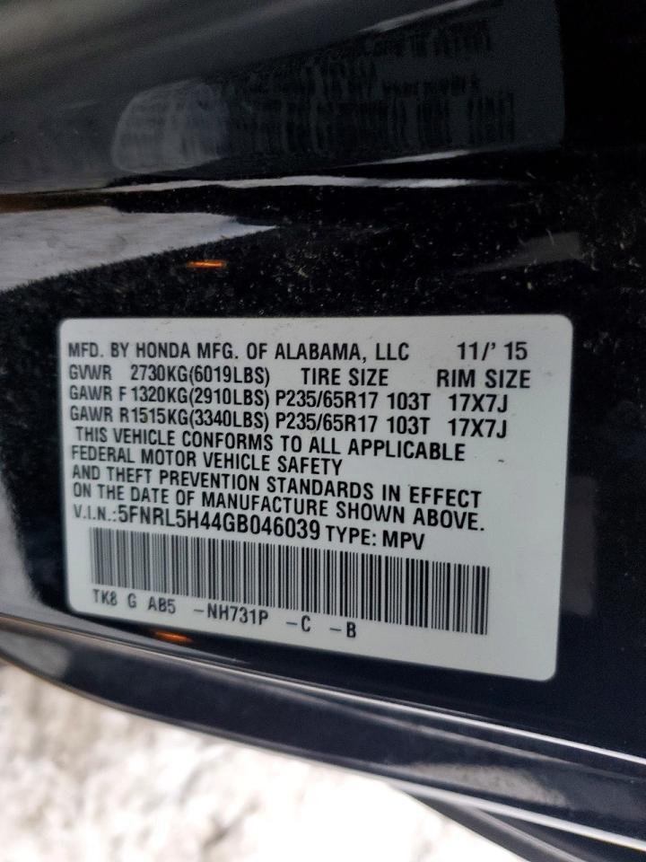2016 HONDA ODYSSEY
