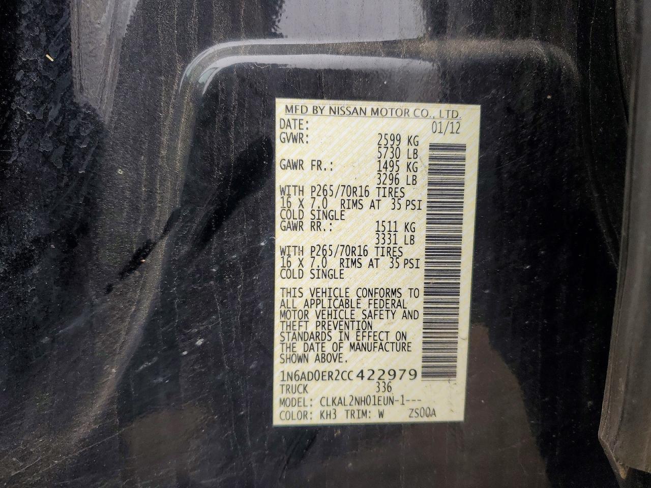 2012 NISSAN Frontier