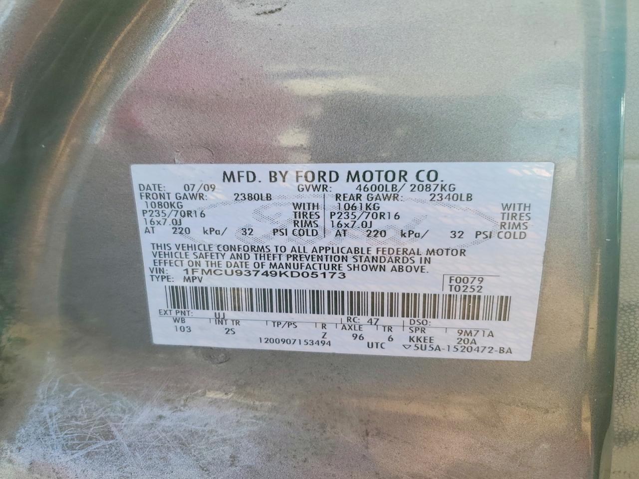 2009 FORD ESCAPE