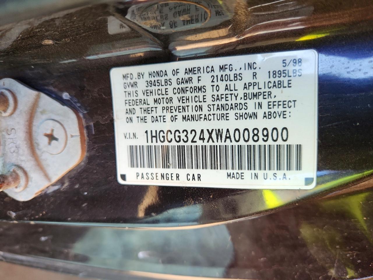 1998 HONDA ACCORD