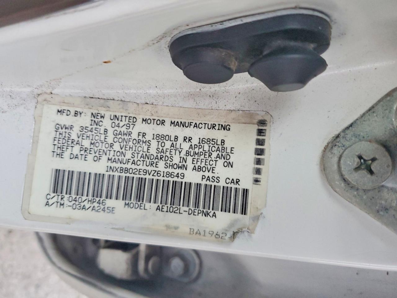 1997 TOYOTA COROLLA