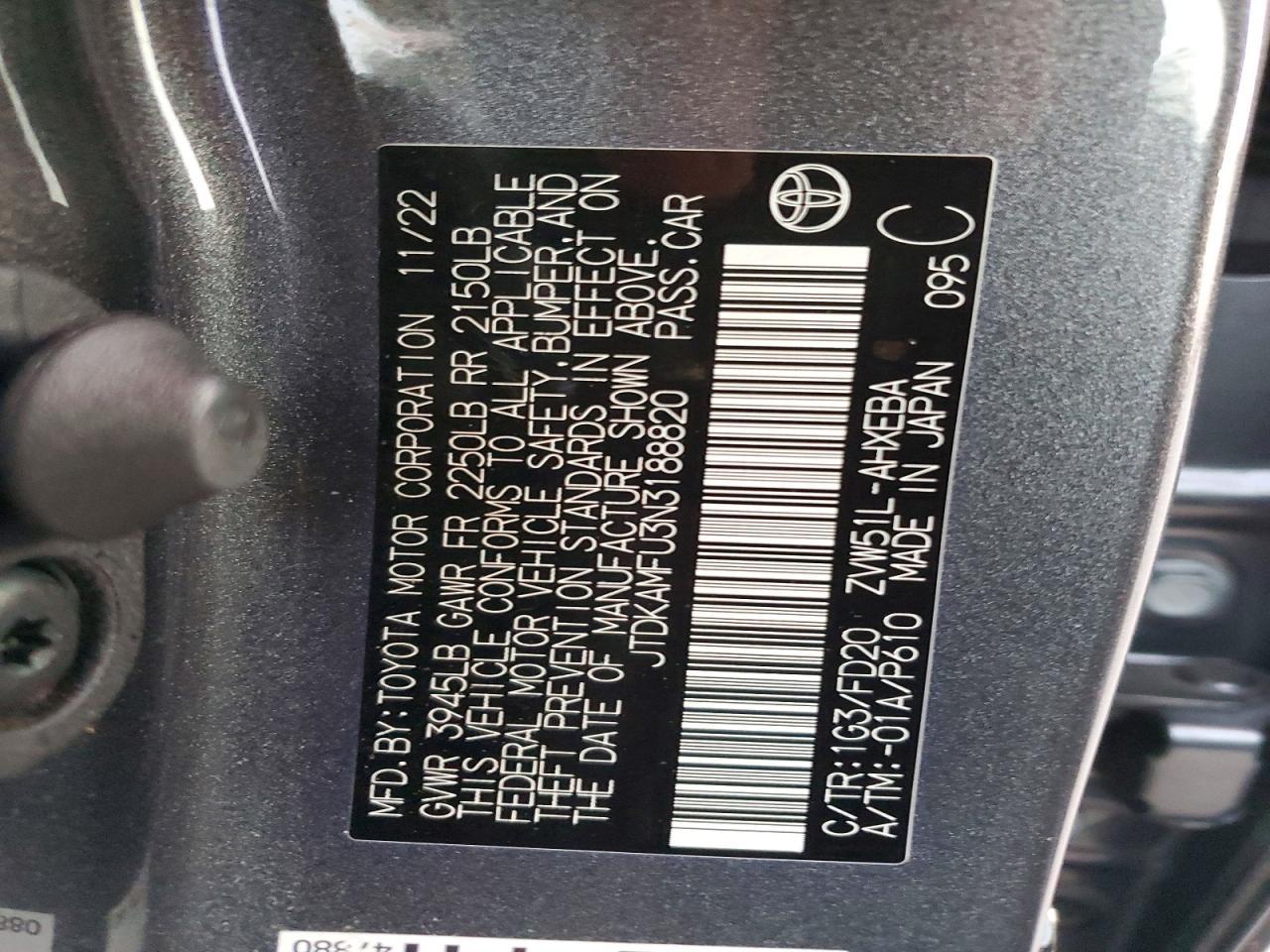 2022 TOYOTA PRIUS