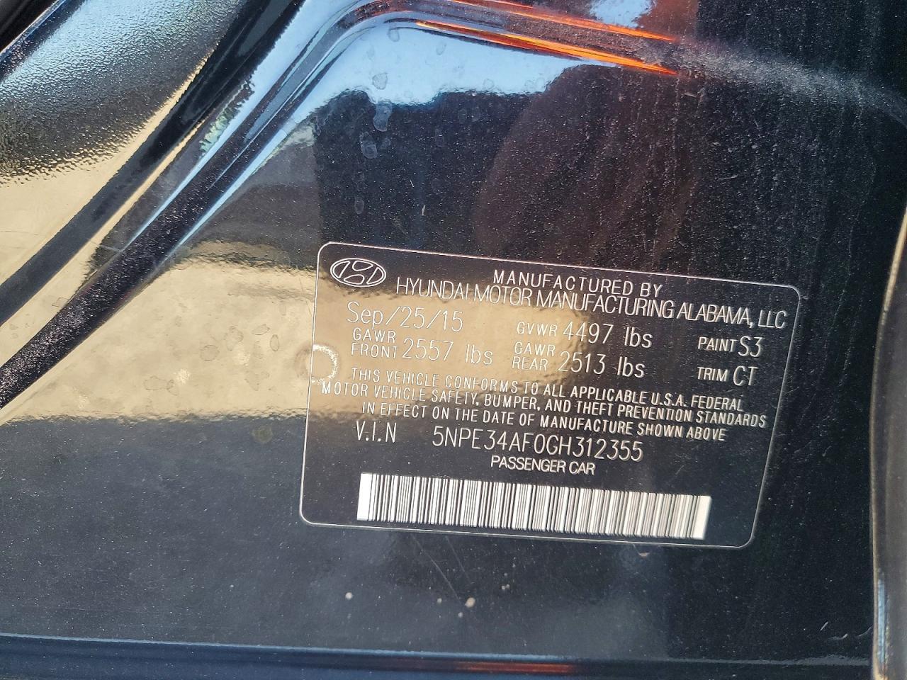 2016 HYUNDAI SONATA
