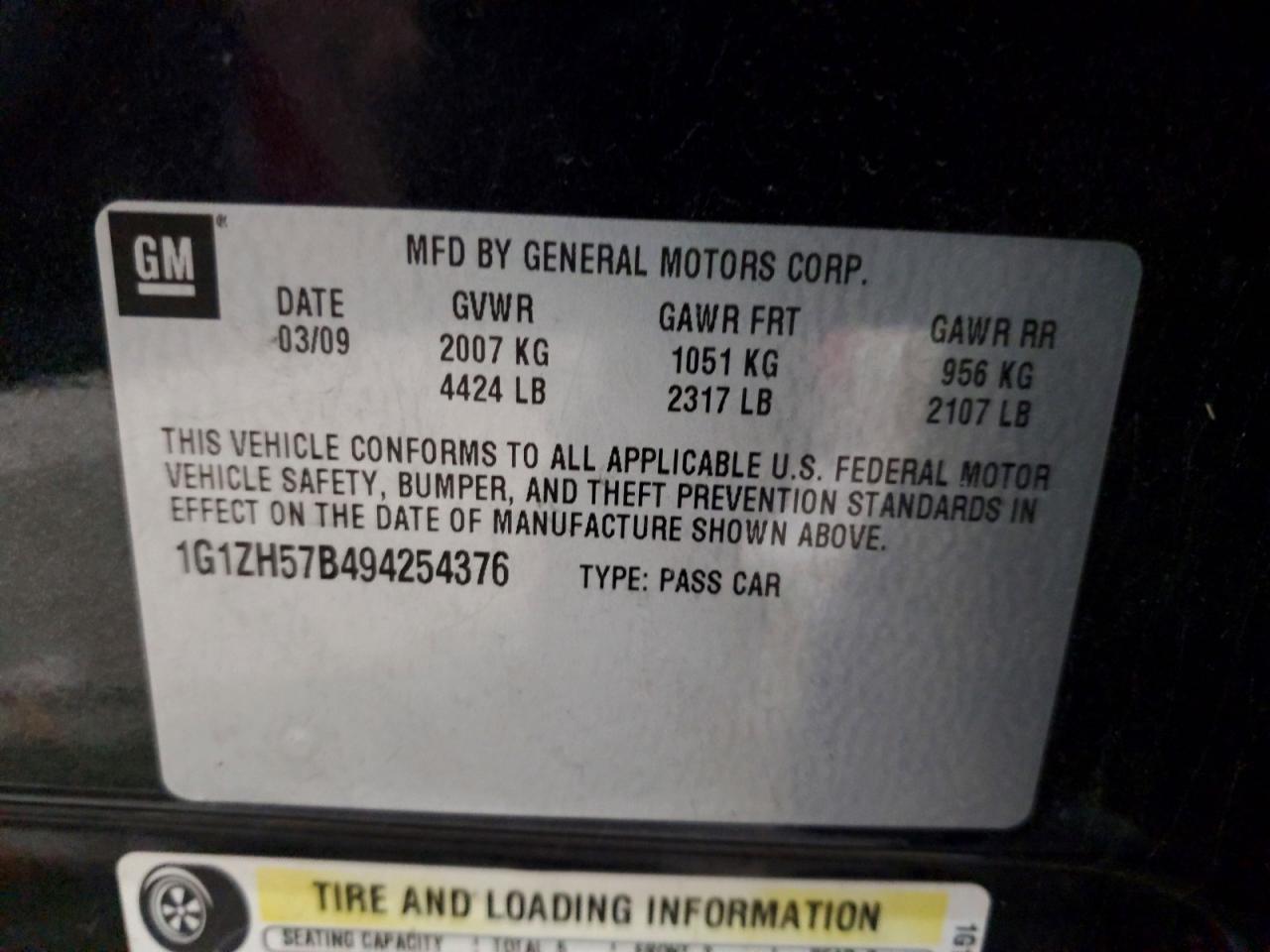 2009 CHEVROLET MALIBU