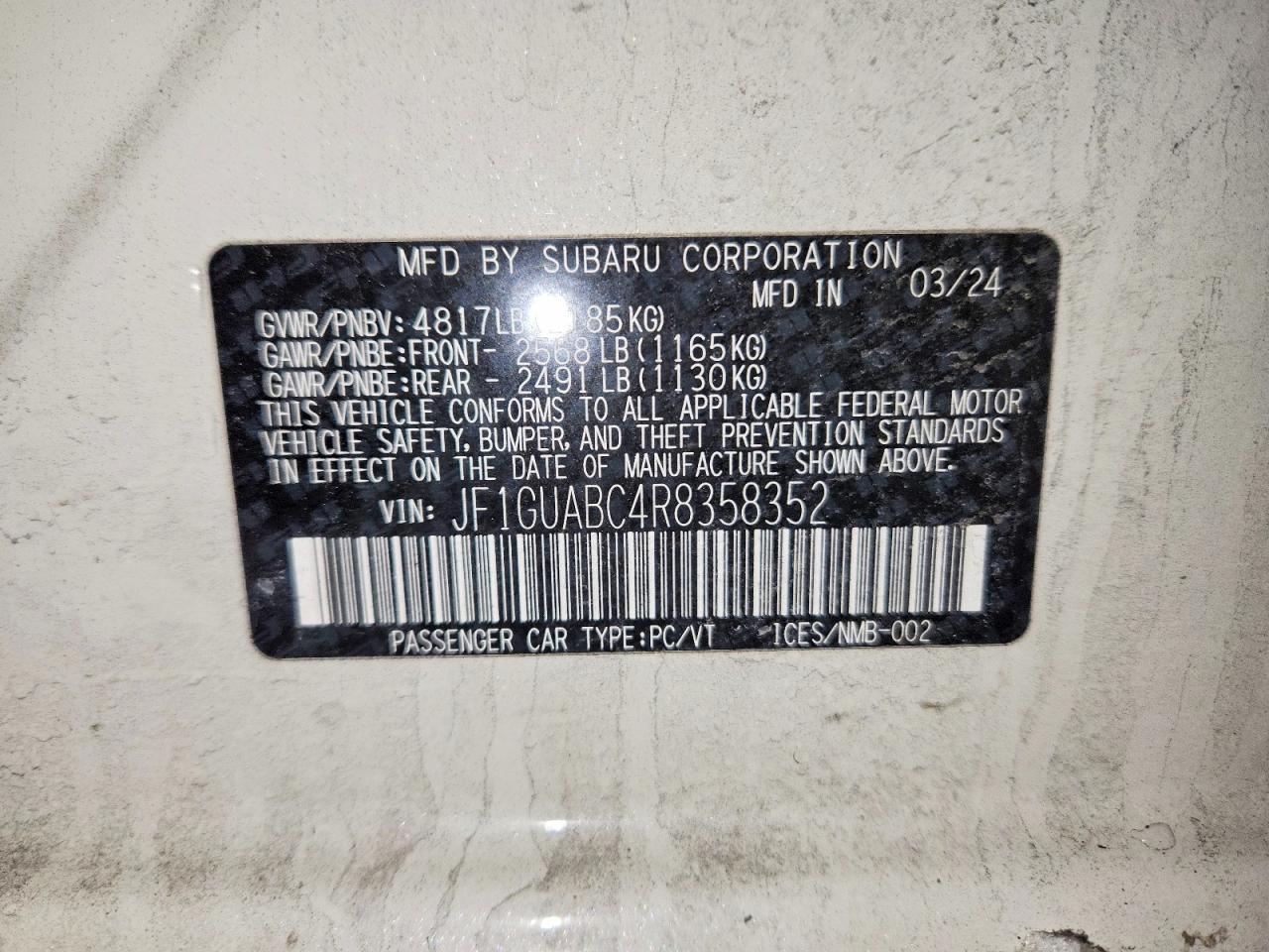 2024 SUBARU IMPREZA