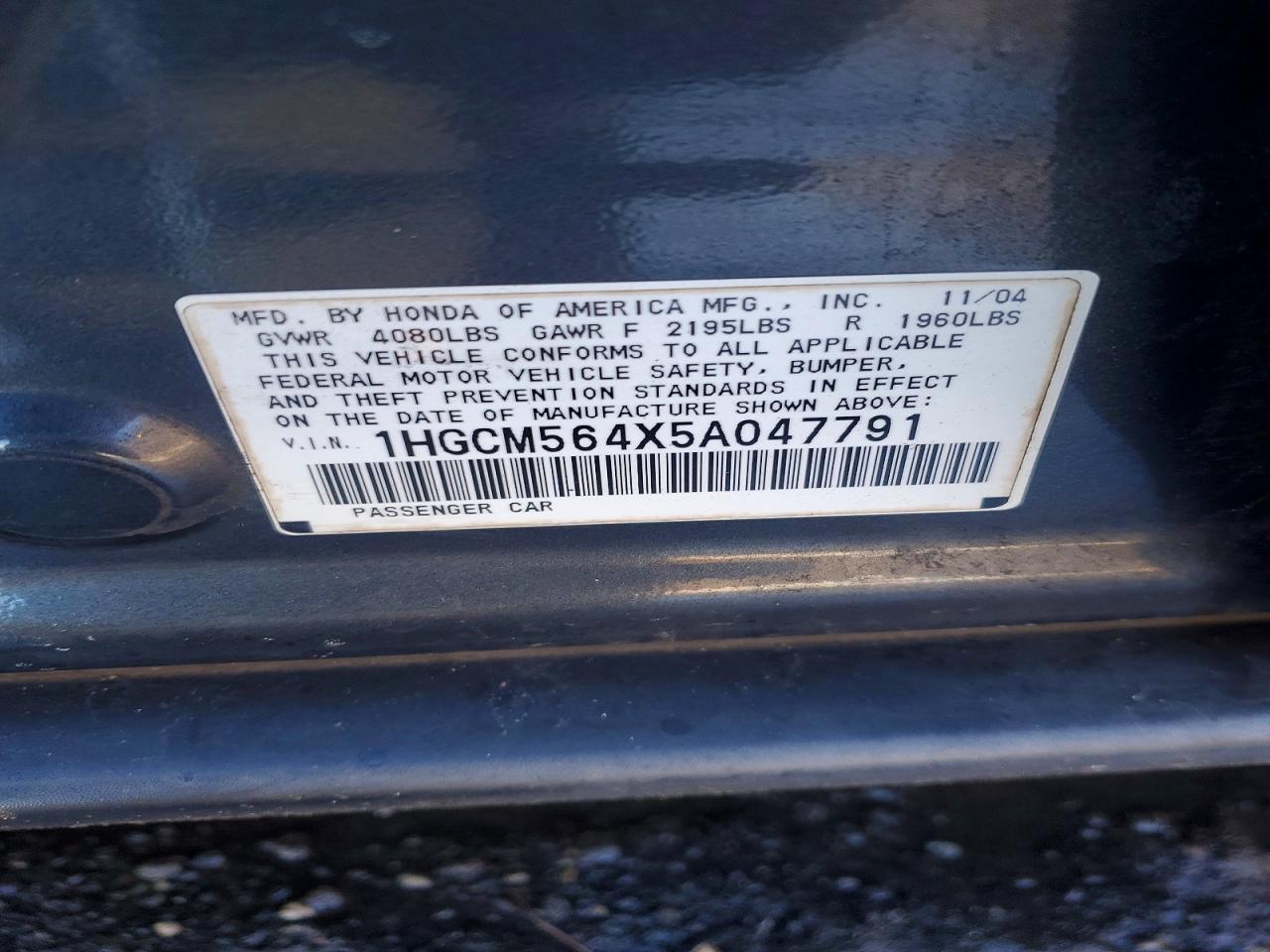 2005 HONDA ACCORD