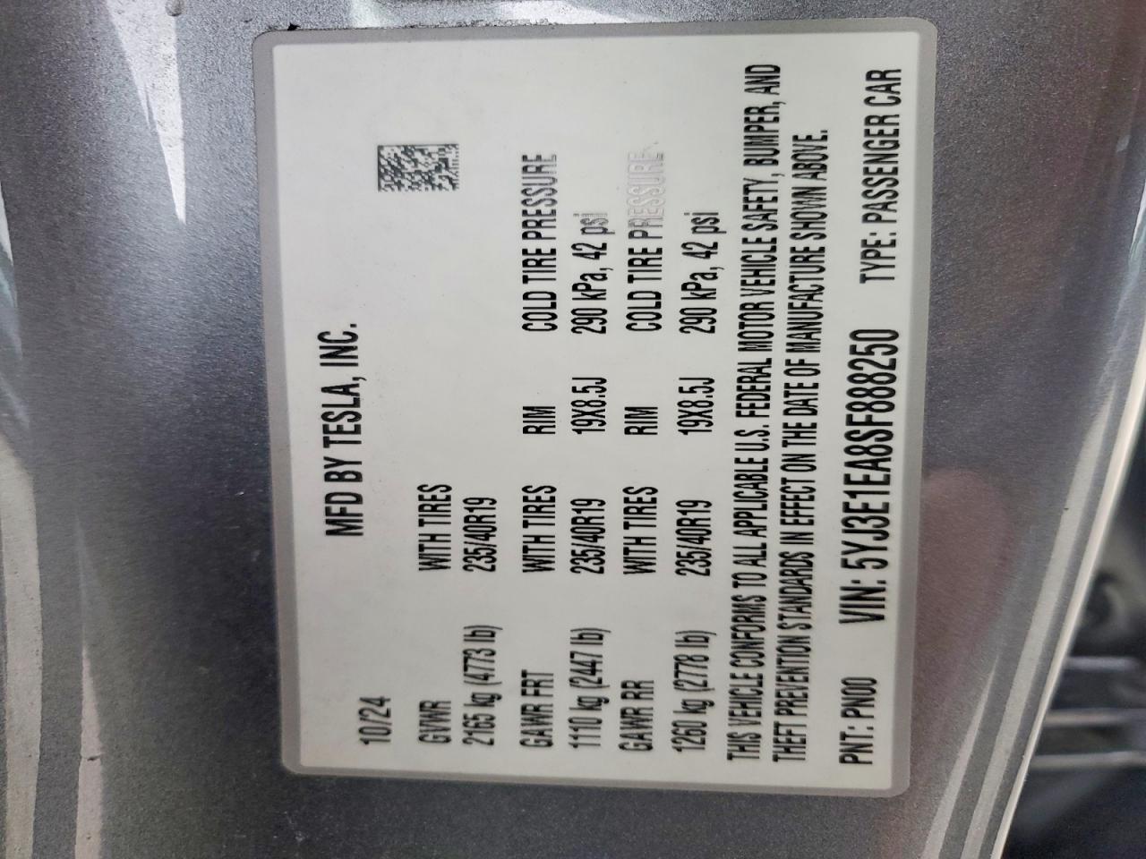 2025 TESLA MODEL 3