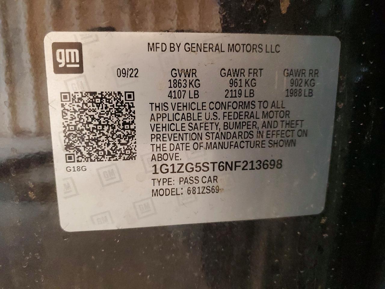 2022 CHEVROLET MALIBU