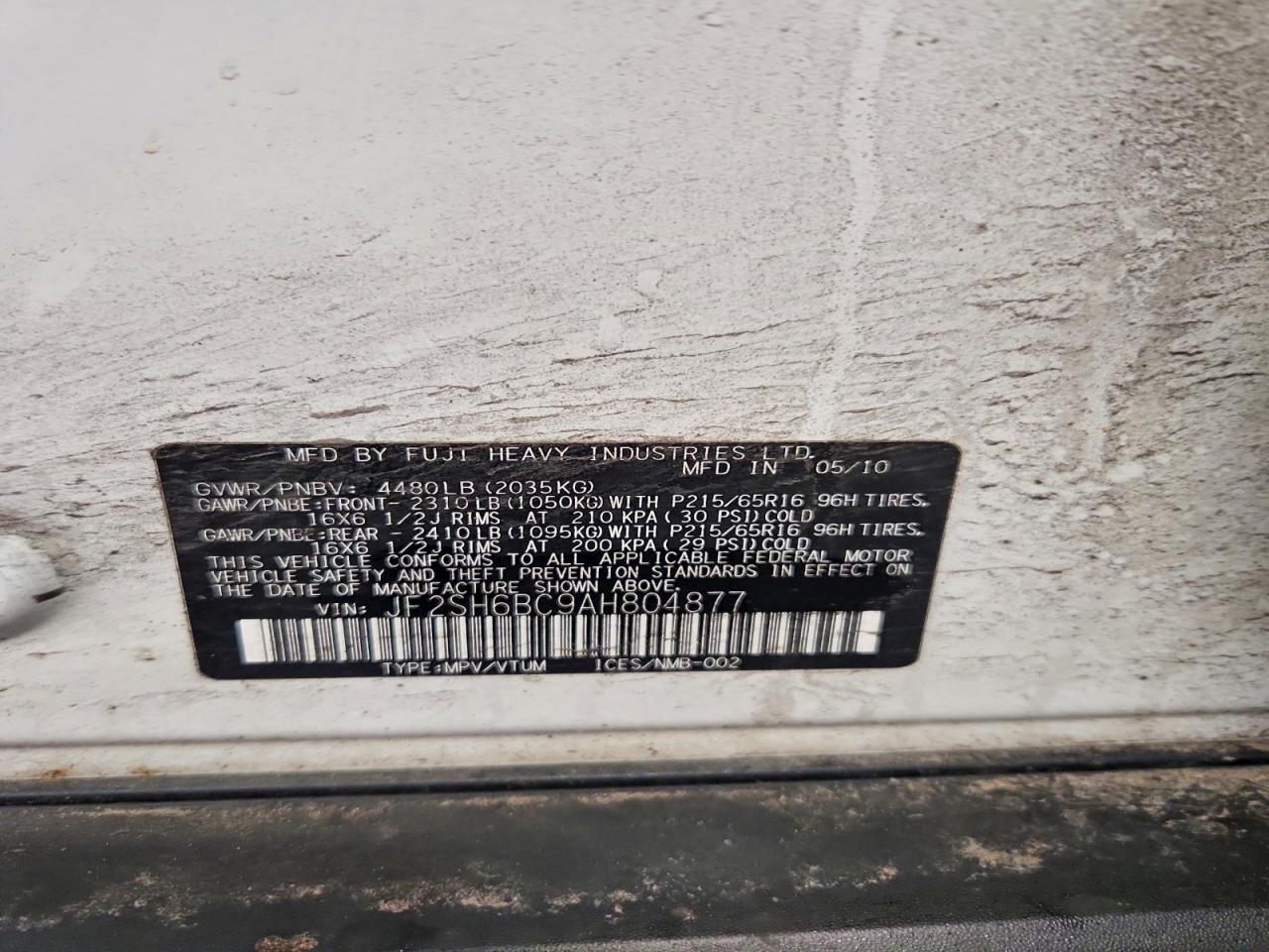 2010 SUBARU FORESTER