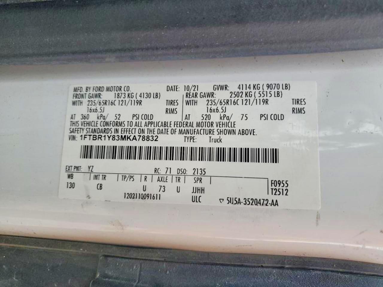 2021 FORD Transit