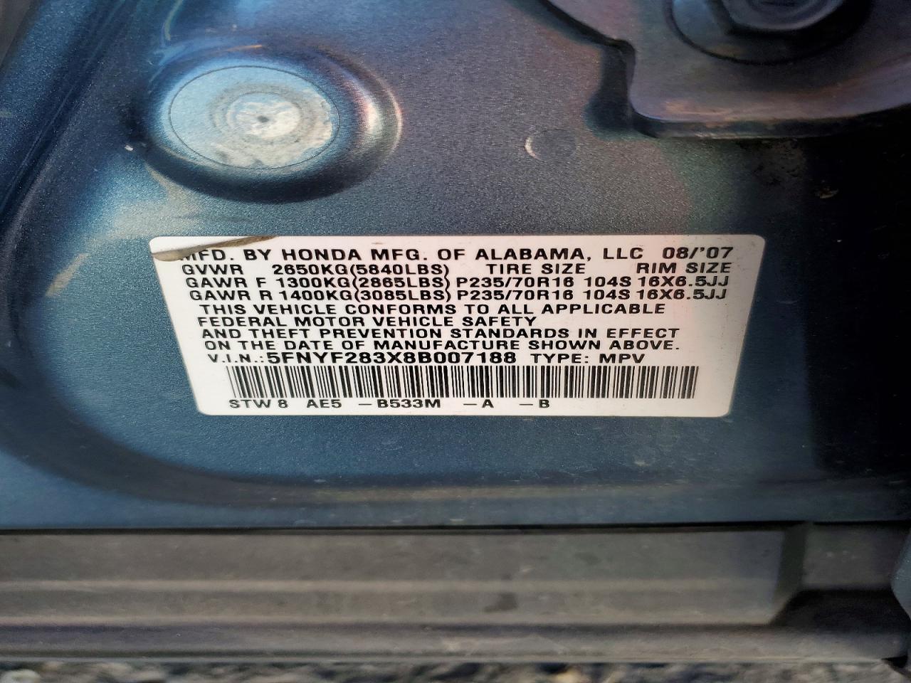 2008 HONDA PILOT